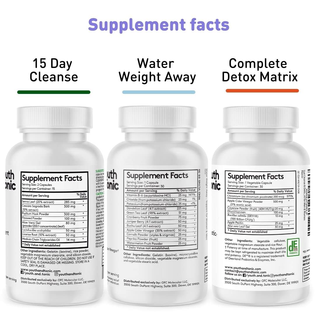 Youth & Tonic Complete Body Detox for Cleanse, Normal Acidity Gut Level and Water Youth & TonicBuy Supplements Australia
