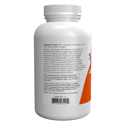 NOW Foods Supplements, Collagen Joint Support™ Powder with Beef Gelatin, Glucosamine Sulfate and MSM, 11-Ounce NOW FoodsBuy Supplements Australia
