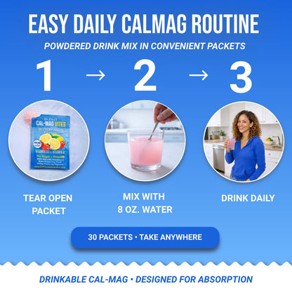 Dr. Price’s Cal-Mag Vites – Strawberry Lemon, 30 Packs | Calcium Magnesium Powder Packets + Vitamin D3, K & Boron | Calming Bone & Muscle Support for Kids & Adults | Doctor-Formulated, Made in USA Dr. Price's VitaminsBuy Supplements Australia