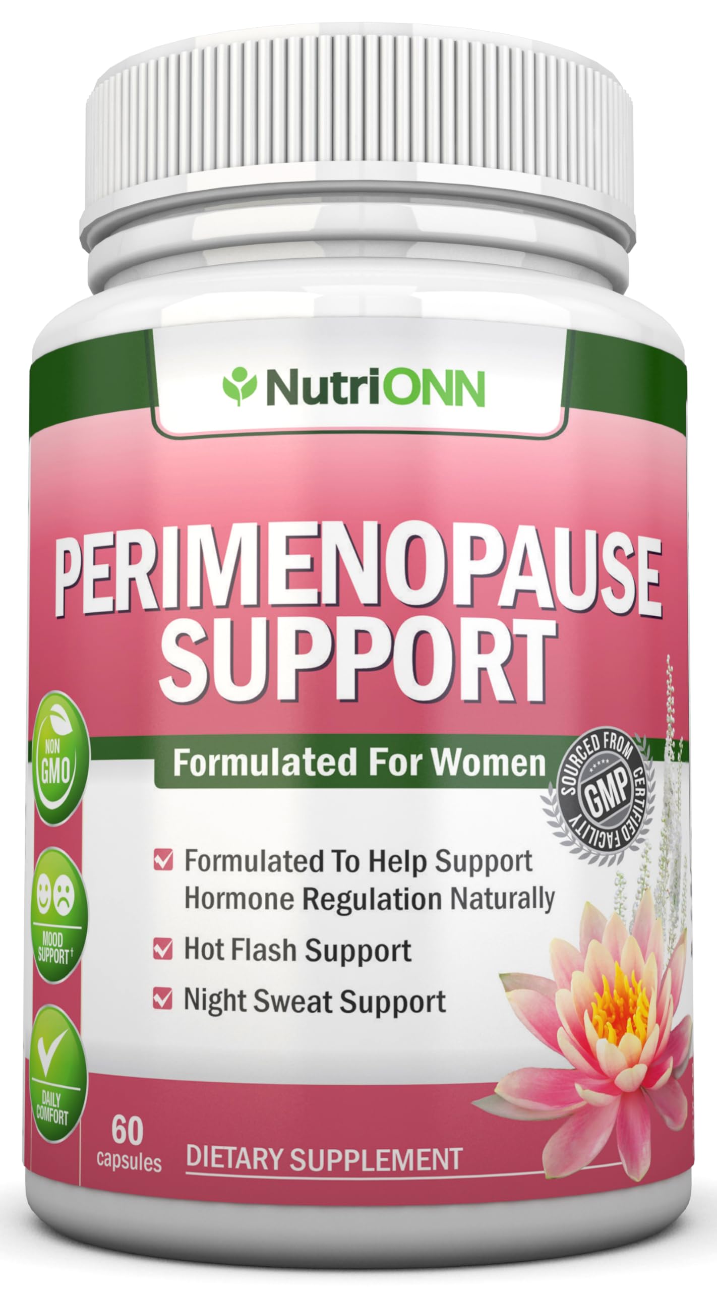 NutriONN Perimenopause Supplement for Women - Natural Support for Hot Flashes & Night Sweats - Improved Mood & Sleep - 11 Herbal Ingredients with Black Cohosh & Red Clover - Hormone Balance - Non-GMO NutriONNBuy Supplements Australia