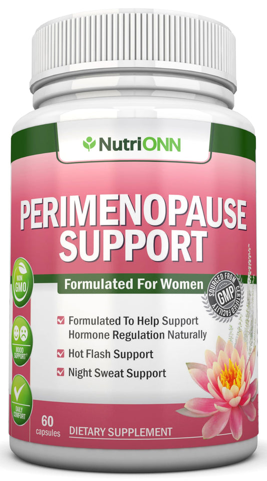 NutriONN Perimenopause Supplement for Women - Natural Support for Hot Flashes & Night Sweats - Improved Mood & Sleep - 11 Herbal Ingredients with Black Cohosh & Red Clover - Hormone Balance - Non-GMO NutriONNBuy Supplements Australia
