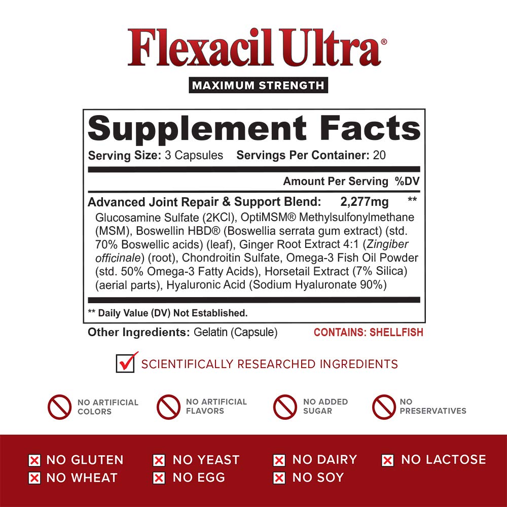 Flexacil Ultra Joint Health & Support Supplement with Glucosamine, Chondroitin Flexacil UltraBuy Supplements Australia
