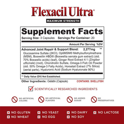 Flexacil Ultra Joint Health & Support Supplement with Glucosamine, Chondroitin Flexacil UltraBuy Supplements Australia