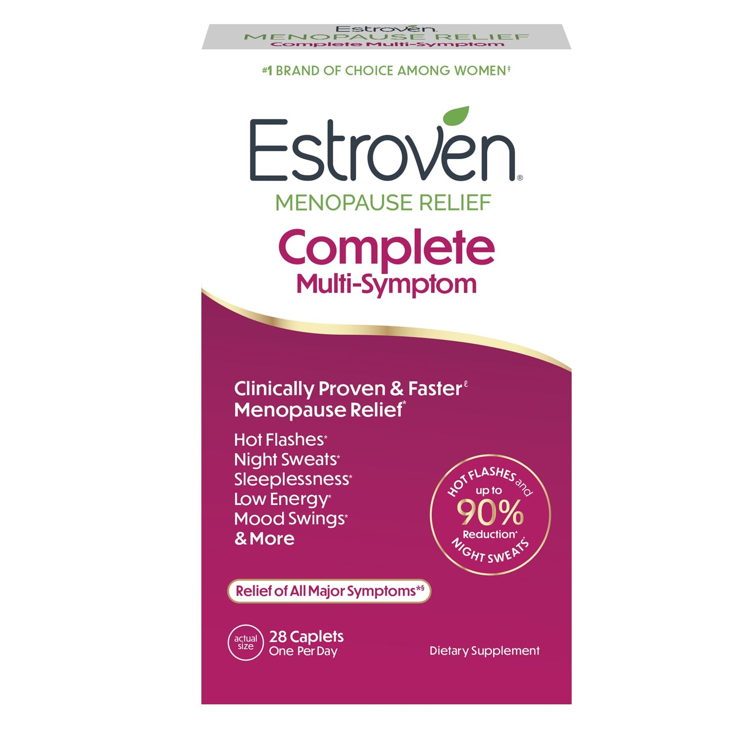 Estroven Complete Multi-Symptom Menopause Supplement for Women, 28 Ct., Clinically Proven Ingredient Provide Menopause Relief & Night Sweats & Hot Flash Relief* Drug-Free & Non-GMO EstrovenBuy Supplements Australia