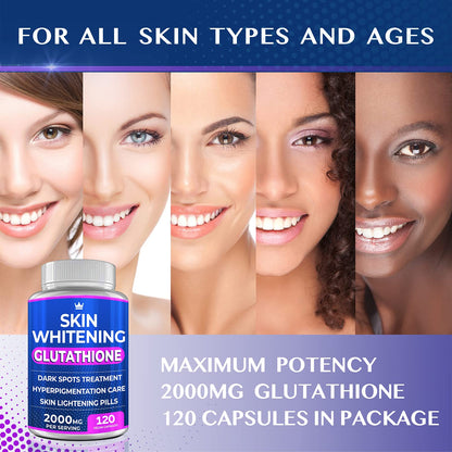 Glutathione Whitening Pills - 120 Capsules 2000mg Glutathione - Effective Skin Lightening NORTHERN CROWN COSMETICSBuy Supplements Australia