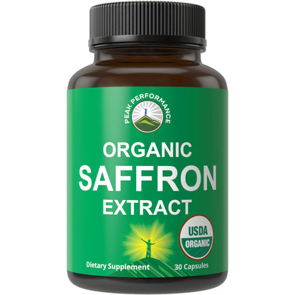 Saffron Supplements - USDA Organic Saffron Extract Capsules for Women, Men, and Kids. with Organic Prebiotic Fiber Instead of Filler. Pure and Natural for Mood, Brain, Focus, Cravings, PMS Peak PerformanceBuy Supplements Australia