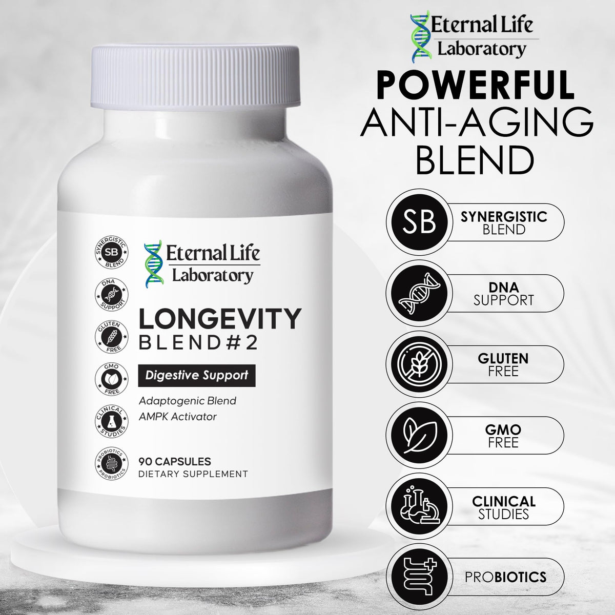 Probiotics for Women and Men, Daily Probiotic Supplement Probiotics and Triphala, Green Tea Extract - Anti-Aging Gut Health Optimizer - Intestinal, Colon & Digestive Health - 90 Capsules Eternal Life LaboratoryBuy Supplements Australia