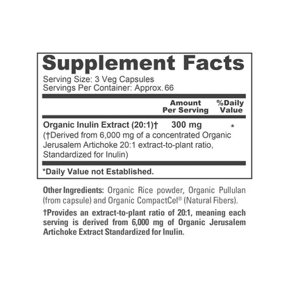 NusaPure Inulin Powder 20:1 Extract, 300 mg Equivalent to 6,000mg | 200 Veg Capsules |USDA Organic Suitable for Vegetarians, Vegan, Non-GMO Supplement NusaPureBuy Supplements Australia