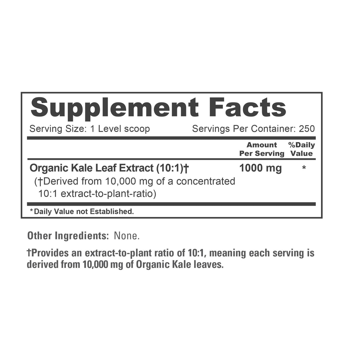 NusaPure Organic Kale Powder Extract 10:1 - Suitable for Vegetarian/Vegan, Non- GMO - 10,000 mg - 250 Capsules NusaPureBuy Supplements Australia