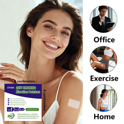 STPSMK Nicotine Patches 28mg - Adjustable 4-Step Dose (28/21/14/7mg) | Plant-Based | 24HR | Quit Smoking & Vaping Kit (15 Patches) STPSMK buy supplements Au