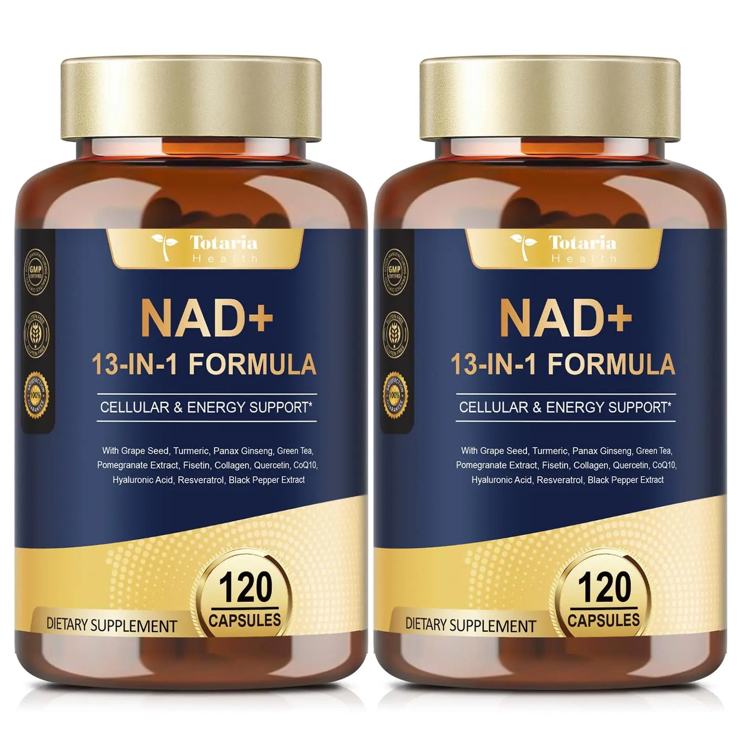 Totaria (2 Packs) NAD Supplement for Women Men with nicotinamide riboside resveratrol,Quercetin, Betaine Boost NAD+ Levels NAD Plus Supplement for Anti Aging, Energy, Immune, Focus 120 Capsules TotariaBuy Supplements Australia