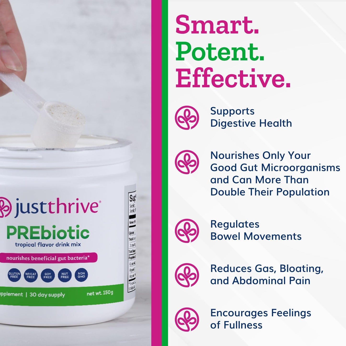 Just Thrive PREbiotic Powder - Digestive and Immune Support Supplement, 150 g Just ThriveBuy Supplements Australia