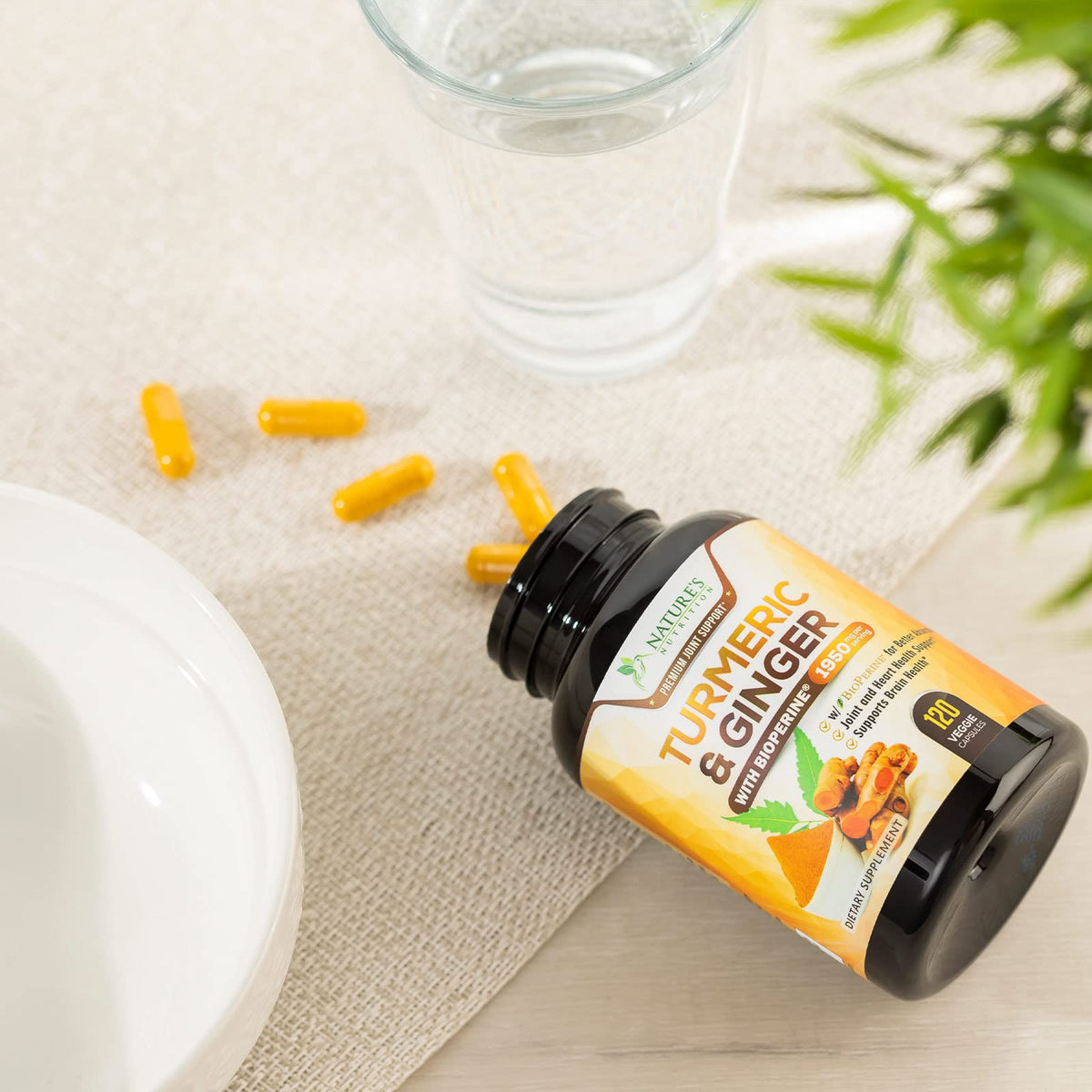 Turmeric Curcumin with BioPerine & Ginger 95% Standardized Curcuminoids