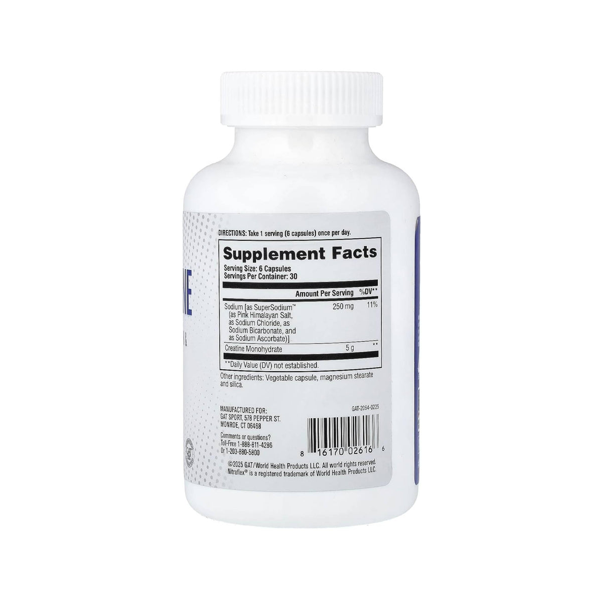 GAT SPORT Pro Creatine Capsules, Strengh, Wellness, Brain Health, Enhanced Absorption, 5 Grams, 150 Veggie Capsules GAT SPORTBuy Supplements Australia