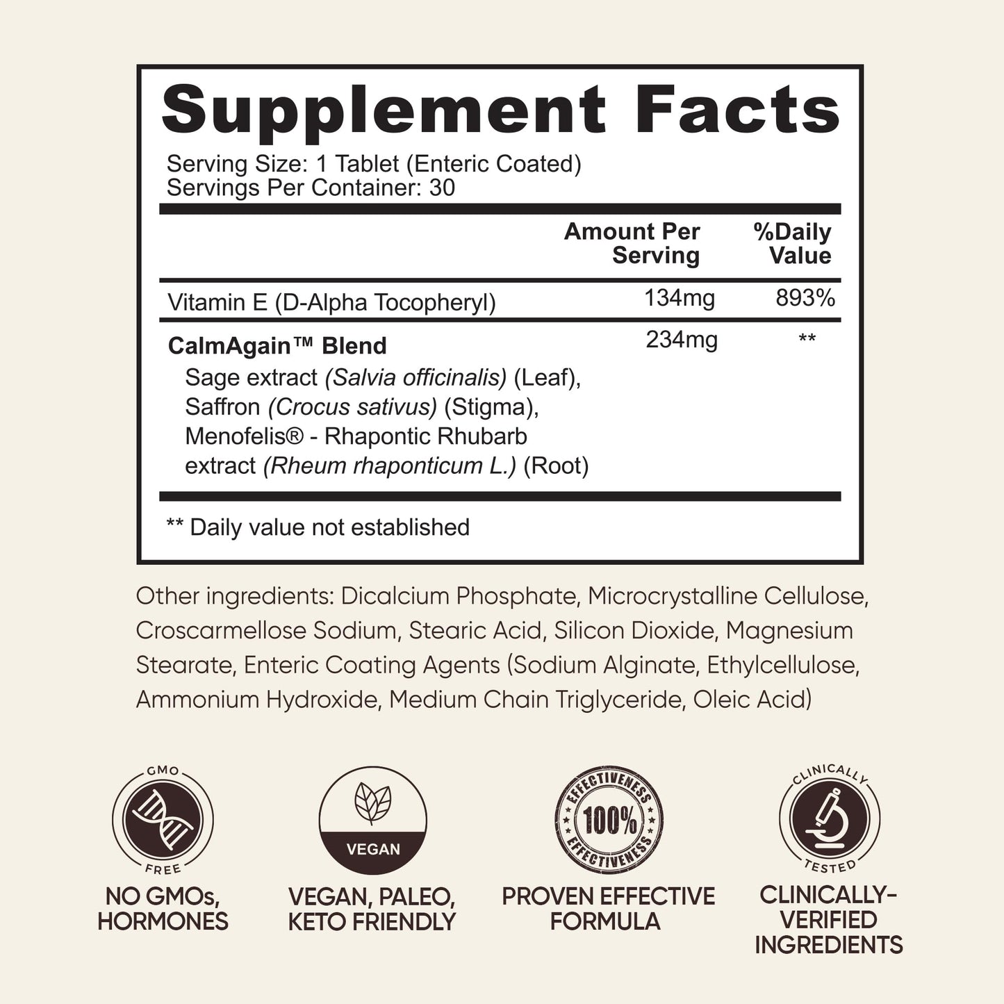 BB Company CalmAgain for Menopause Anxiousness, Mood Balance for Women | Stay Calm, Lower Cortisol, Fewer Mood Swings | Siberian Rhubarb