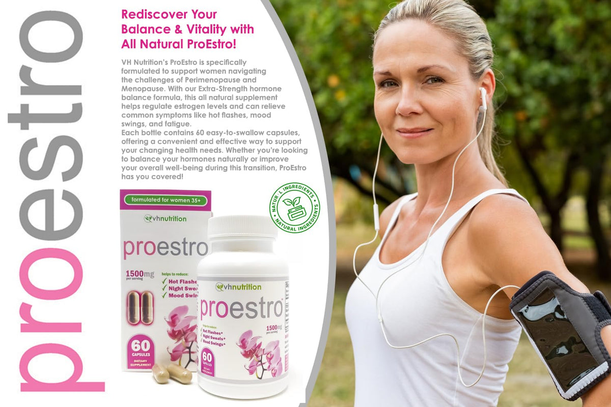 VH Nutrition PROESTRO | Estrogen Support* Supplement for Women | Extra Strength Hormone Balance* for Her | 60 Capsules in Easy to Swallow Pills VH NutritionBuy Supplements Australia