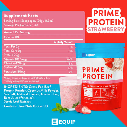 Equip Foods Prime Protein - Grass-Fed Beef Protein Powder Isolate -Paleo and Keto EquipBuy Supplements Australia