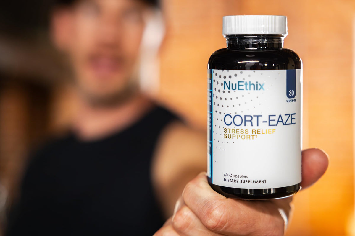 NuEthix Formulations Cort-Eaze - Cortisol Supplement - Health Support Supplement with Ashwagandha, L-Theanine & Rhodiola Rosea - Relaxation and Deep Sleep, 60 Capsules, 30 Servings NuEthix FormulationsBuy Supplements Australia