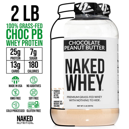NAKED Whey Protein Powder (Chocolate PB, 2 LB) NAKEDBuy Supplements Australia