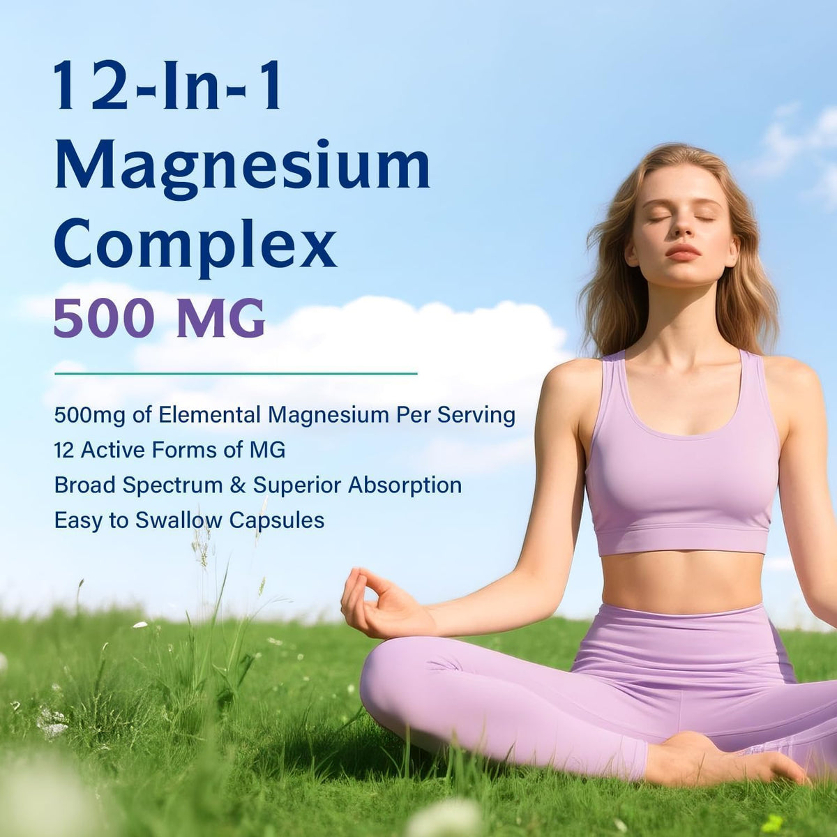 Innate Vitality 12-in-1 Magnesium Complex, 500 mg Elemental Mag, with Magnesium Glycinate Malate Taurate Aspartate & More,