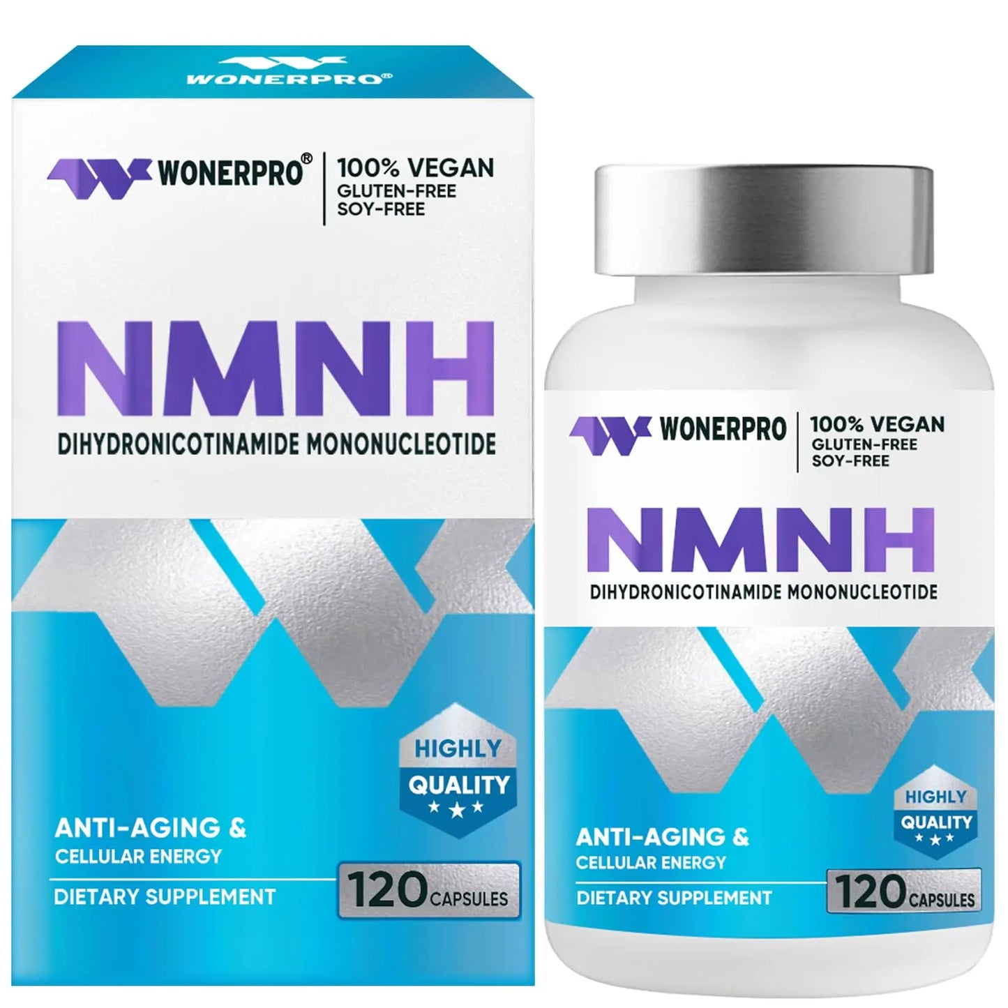 WONERPRO NMNH (NMN Supplement Alternative)，1000mg Per Serving NAD Supplement to Boost NAD+ Levels as We Age, for Anti Aging, Energy, Focus - 120 Capsule WONERPROBuy Supplements Australia