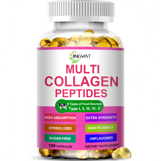 Multi Collagen Peptides Softgels - Hydrolyzed Collagen Peptides For Women & Men with Vitamin C Hyaluronic Acid - High Absorption Collagen Complex