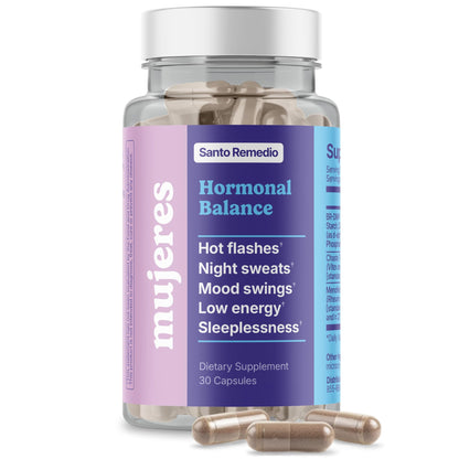 Santo Remedio Hormonal Balance for Women | Menopause Support for Hot Flashes, Night Sweats & Mood Swings | Hormone-Free Formula with Siberian Rhubarb, Chaste Tree & DIM | Doctor Juan Rivera Product Santo RemedioBuy Supplements Australia