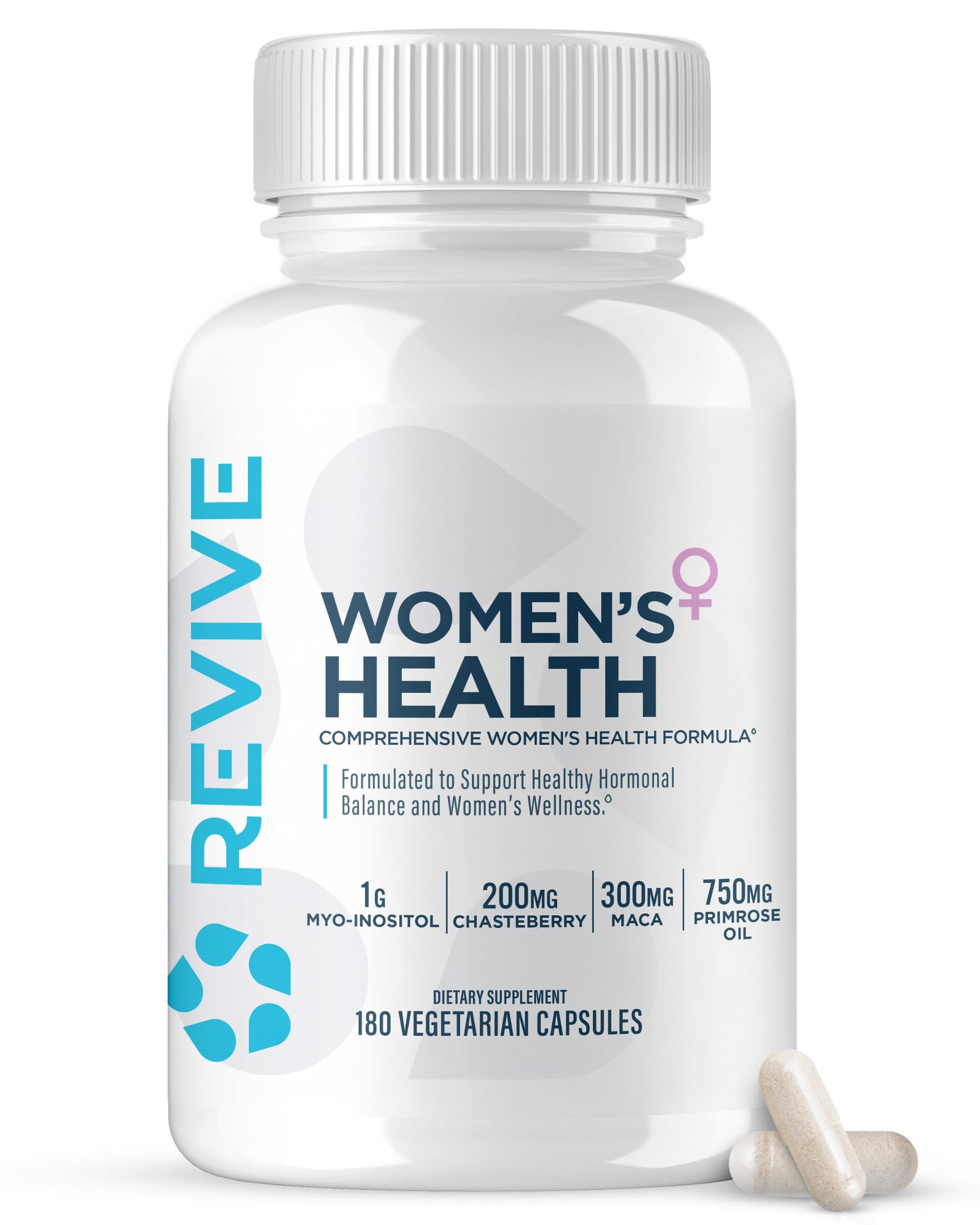 Revive MD Hormone Balance for Women – Hormone Support Supplement w/Myo-Inositol, Chaste Berry, DIM, Vitamins C & E, Evening Primrose Oil – Health & Hormonal Balance (180 Capsules, 30 Servings) ReviveBuy Supplements Australia