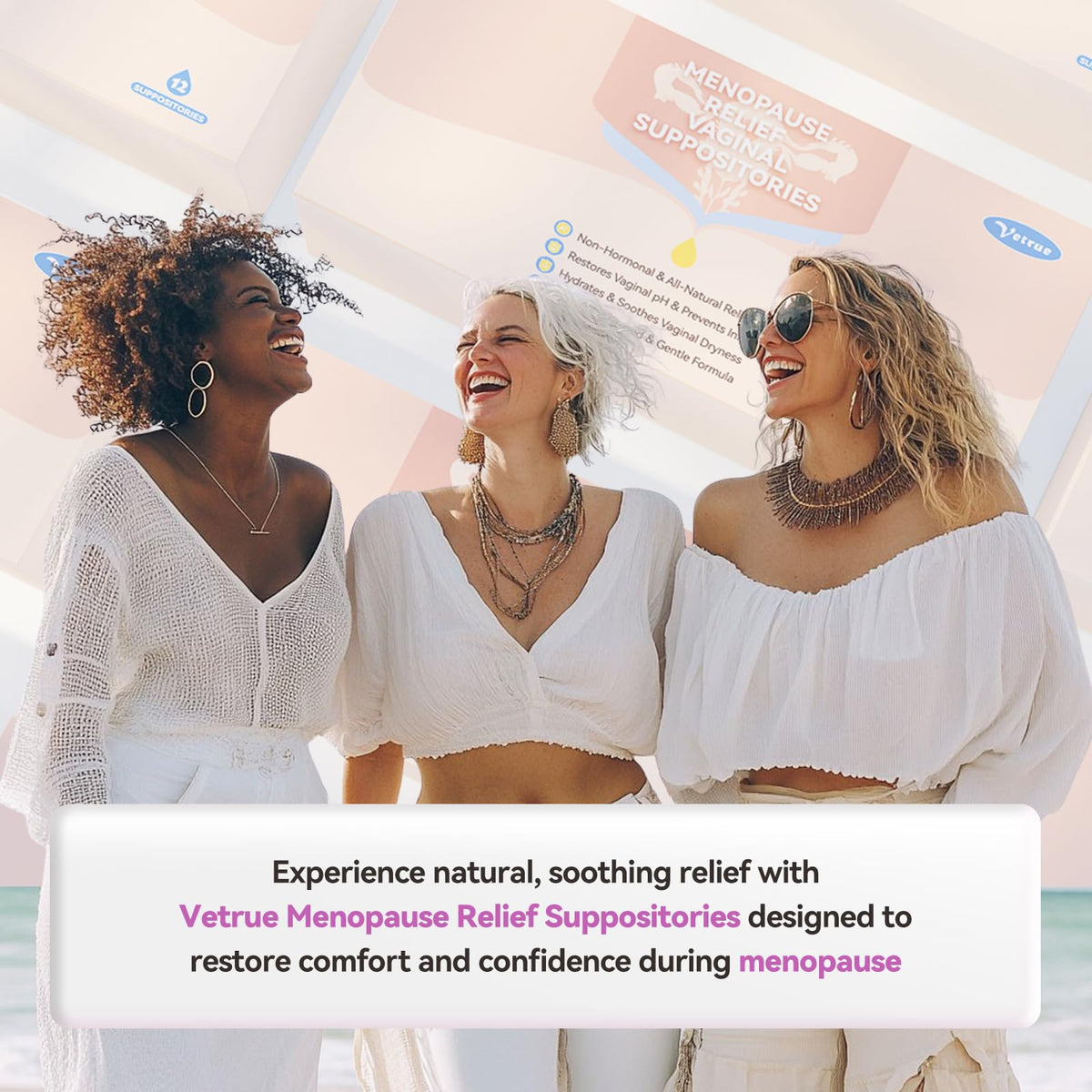 Vetrue Menopause Relief Vaginal Suppositories, Non-Hormonal, All-Natural Formula with Boric Acid, Hyaluronic Acid, Probiotics, Coconut Oil & Vitamin E, Soothes Vaginal Dryness & Discomfort(12 Inserts) vetrueBuy Supplements Australia