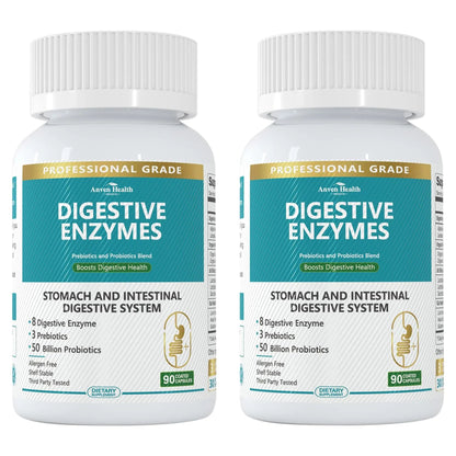 Anven Health 800mg Digestive Enzymes for Men and Women with Probiotics & Prebiotics, 8 Key Enzymes, Protease, Amylase & Lipase | 180 Capsules - A 60-Day Supply for Bloating & Gas Relief - Non-GMO Anven Health buy supplements Au