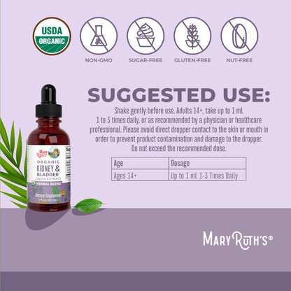 MaryRuth Organics Herbal Supplement Drops | Support Renal & Urinary Systems | Juniper Berry | Cleavers | Dandelion | Hawthorn | Horsetail & Chanca Piedra | Vegan | Non-GMO | 1 Fl Oz MARYRUTH'SBuy Supplements Australia