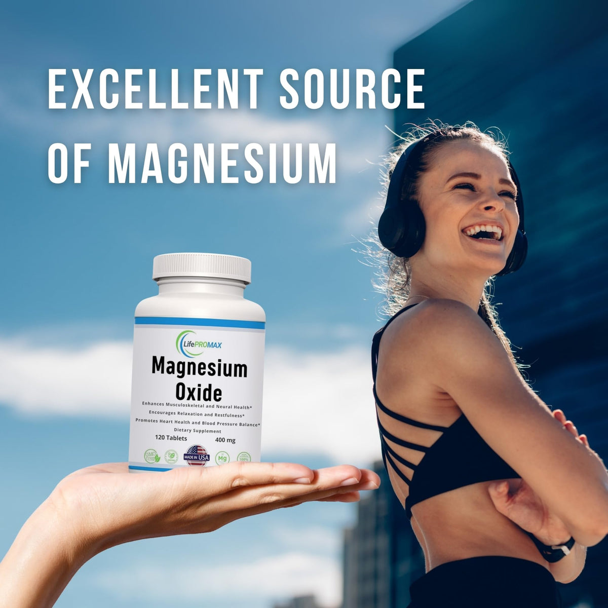 Magnesium 400mg [High Potency] Supplement – Magnesium Oxide for Immune Support, Muscle Recovery, Leg Cramps and Relaxation 120 Tablets LifePROMAXBuy Supplements Australia