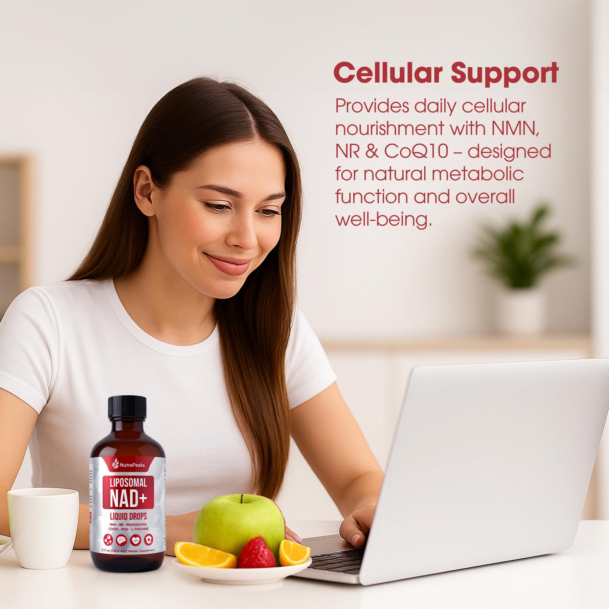 NutraPeaks NAD+ Supplement Liquid - NAD+ Supplement 1000mg, NAD+ Nicotinamide Riboside Resveratrol Supplements with PQQ, NAD+ Berry Flavor Sticks for Anti-Aging, Energy, Focus NutraPeaksBuy Supplements Australia