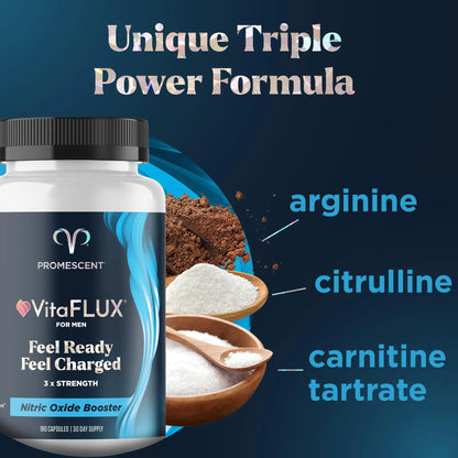 Promescent VitaFLUX Nitric Oxide Supplements for Men, Fast Acting Male Enhancing Pills for Stamina, Size & Performance, L-Arginine L-Citrulline L-Carnitine (30 Servings) Promescent buy supplements Au