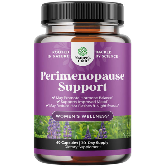 Complete Perimenopause Supplement for Women - Multibenefit Menopause Ease for Women with Maca Root Vitex Berry & Black Cohosh for Hot Flashes Night Sweats Hormone Balance and Mood Support - 60 Count Natures CraftBuy Supplements Australia