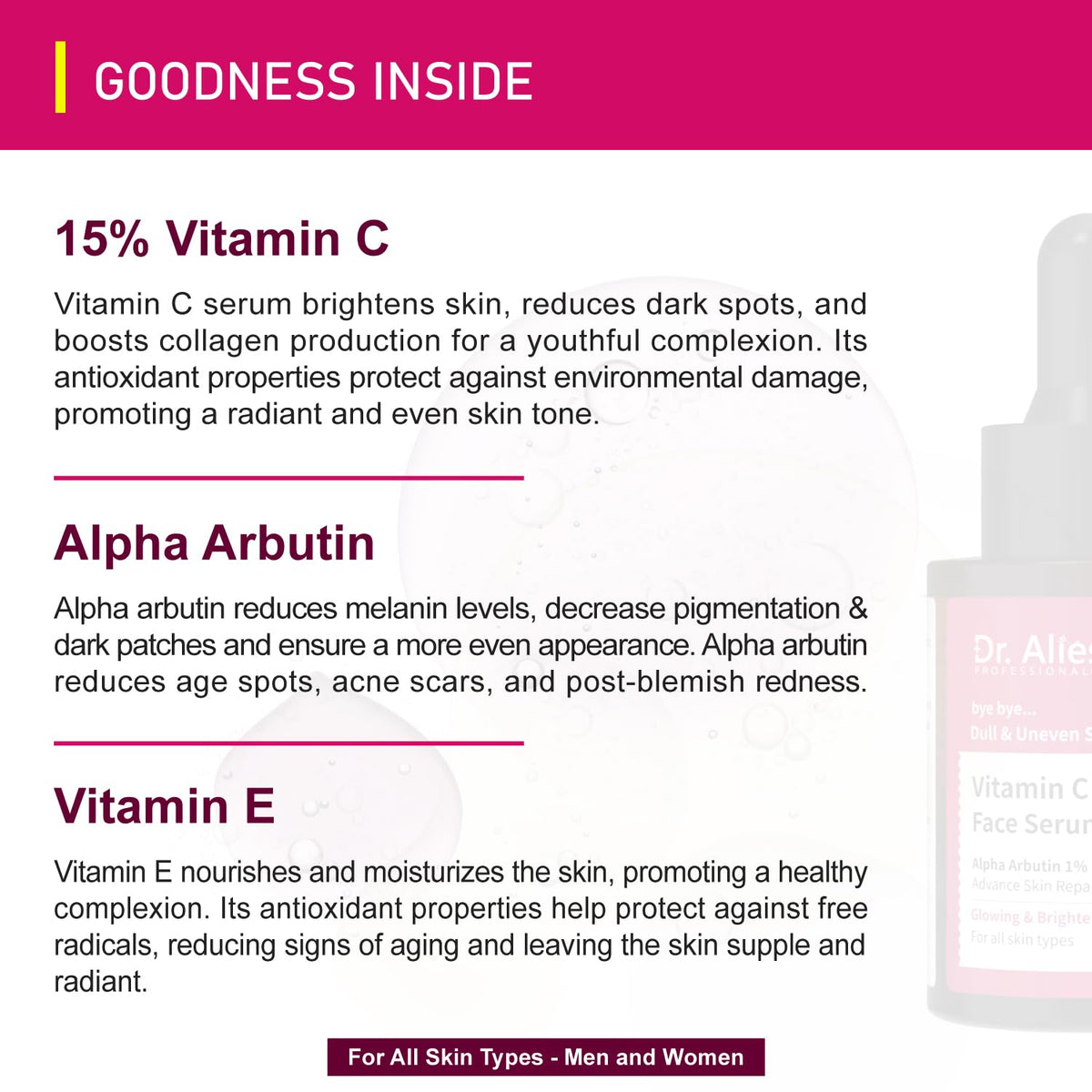 Dr. Alies Professional 15% Vitamin C Face Serum | Advanced Skin Clarifying with Vitamin E | Reduces Acne Marks | 30ml Dr. Alies - Professional buy supplements Au
