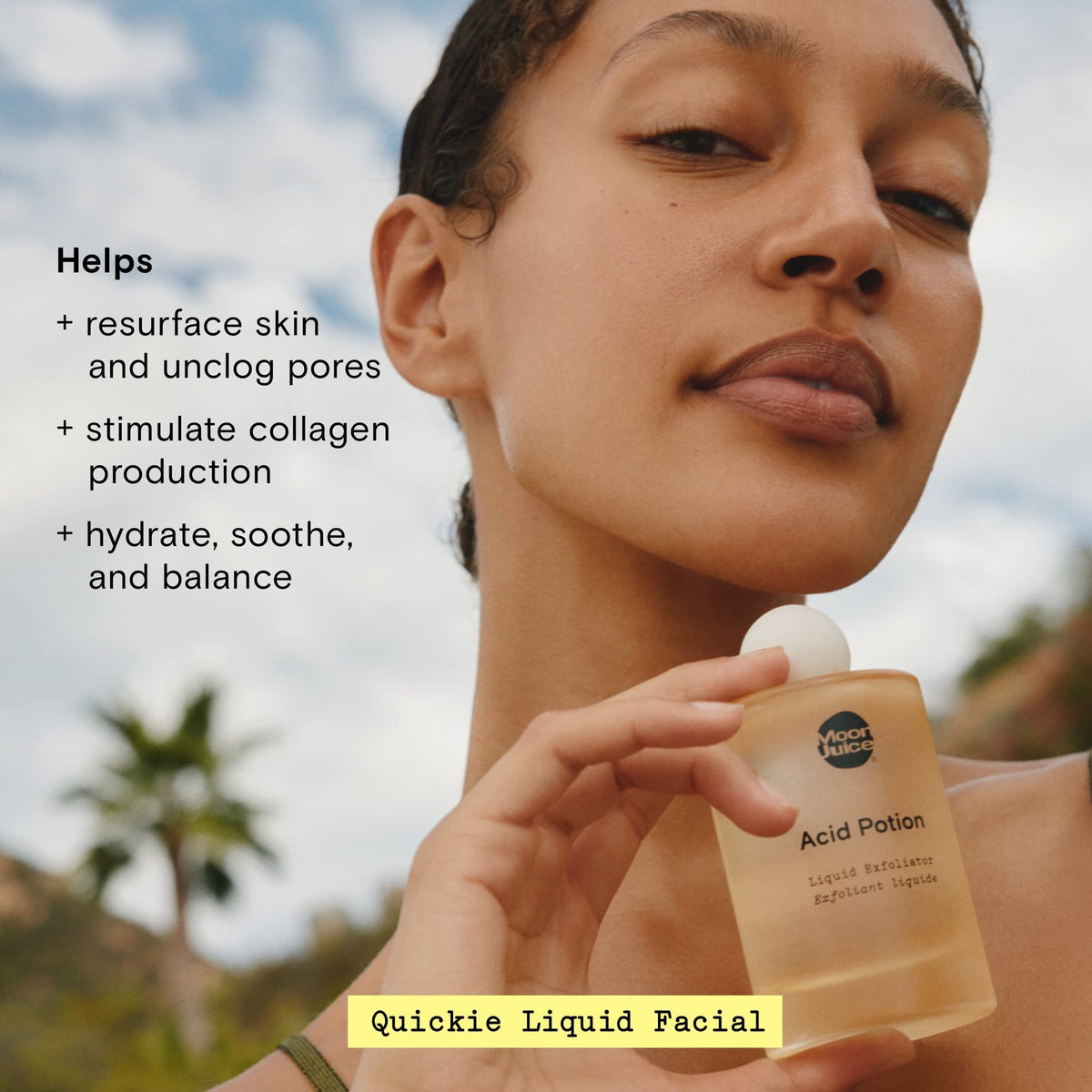 Moon Juice Acid Potion Liquid Face Exfoliator - 25% AHA BHA Exfoliant with Reishi + Niacinamide - Helps Resurface Skin, Unclog Pores, & Stimulate Collagen - Hydrates & Soothes Skin (3.3 Fl oz) Moon JuiceBuy Supplements Australia