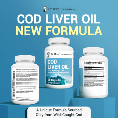 Dr. Berg Cod Liver Oil Capsules - New Formula Without OxBile - Rich in Omega-3 Fatty Dr. Berg NutritionalsBuy Supplements Australia