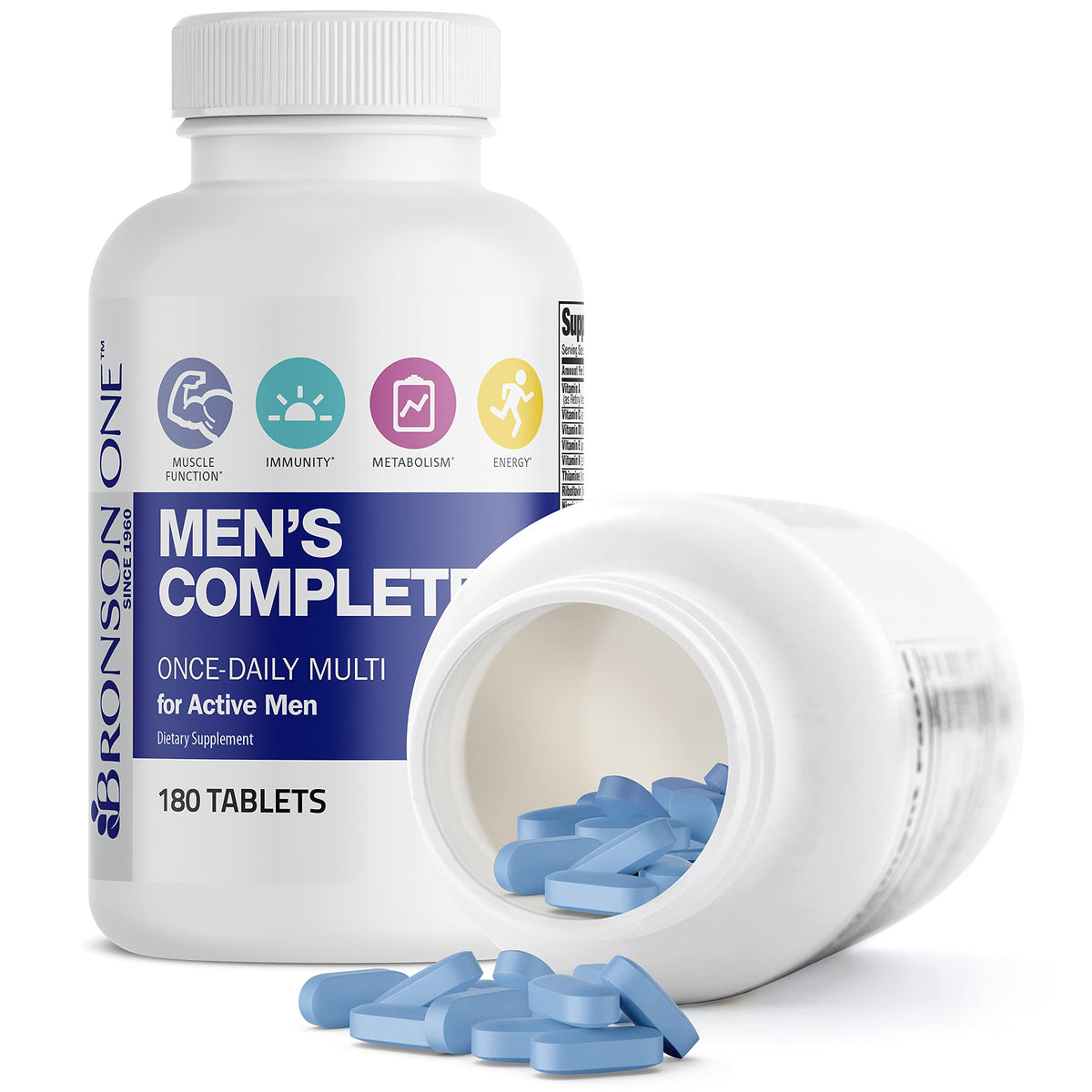 Bronson ONE Daily Men’s Complete Multivitamin Multimineral Once-Daily Multi for Active Men, 180 Tablets BronsonBuy Supplements Australia