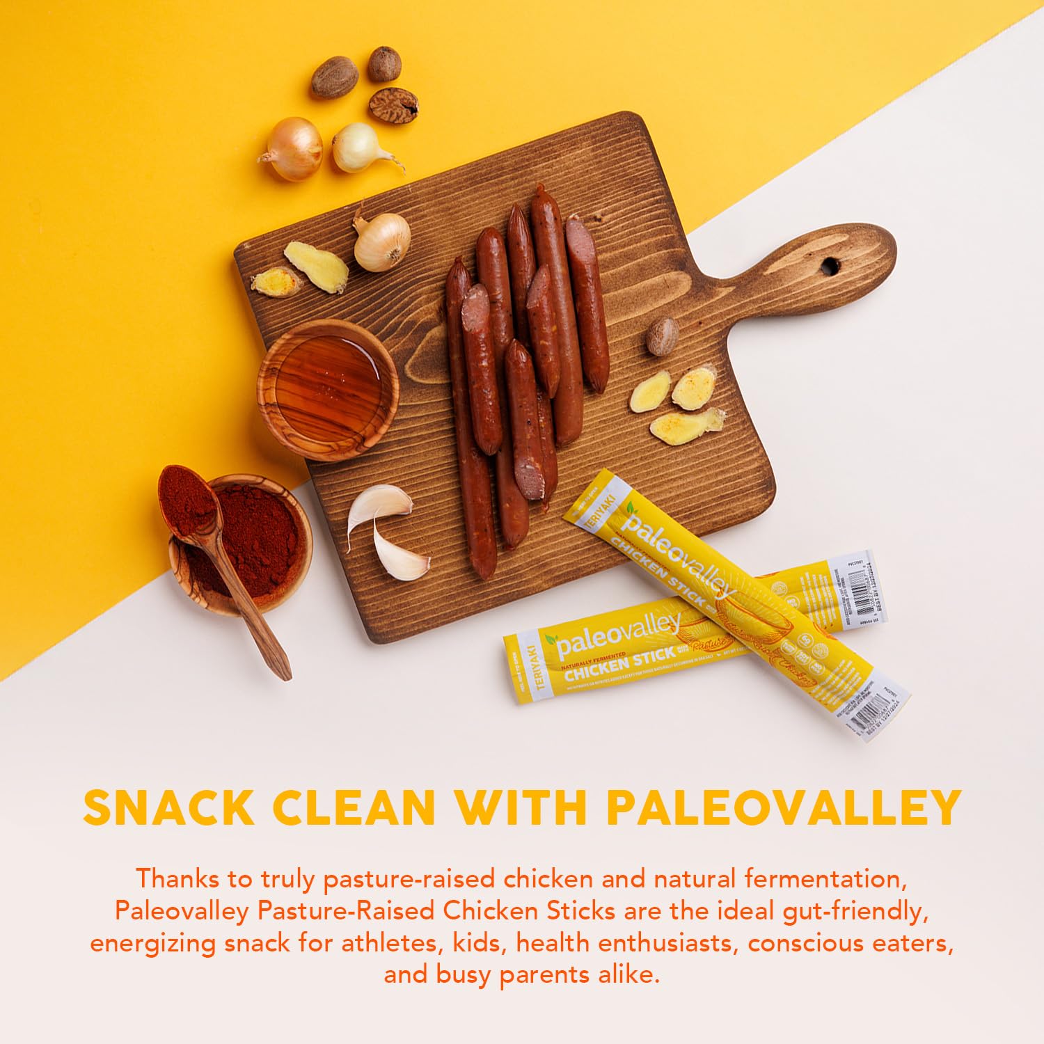 Paleovalley Pasture-Raised Chicken Sticks – 10 Pack – 7g Protein per Stick – Keto-Friendly, Paleo, Gluten-Free, Nitrate-Free – On-the-Go Snack (10 Pack, Teriyaki) PaleovalleyBuy Supplements Australia