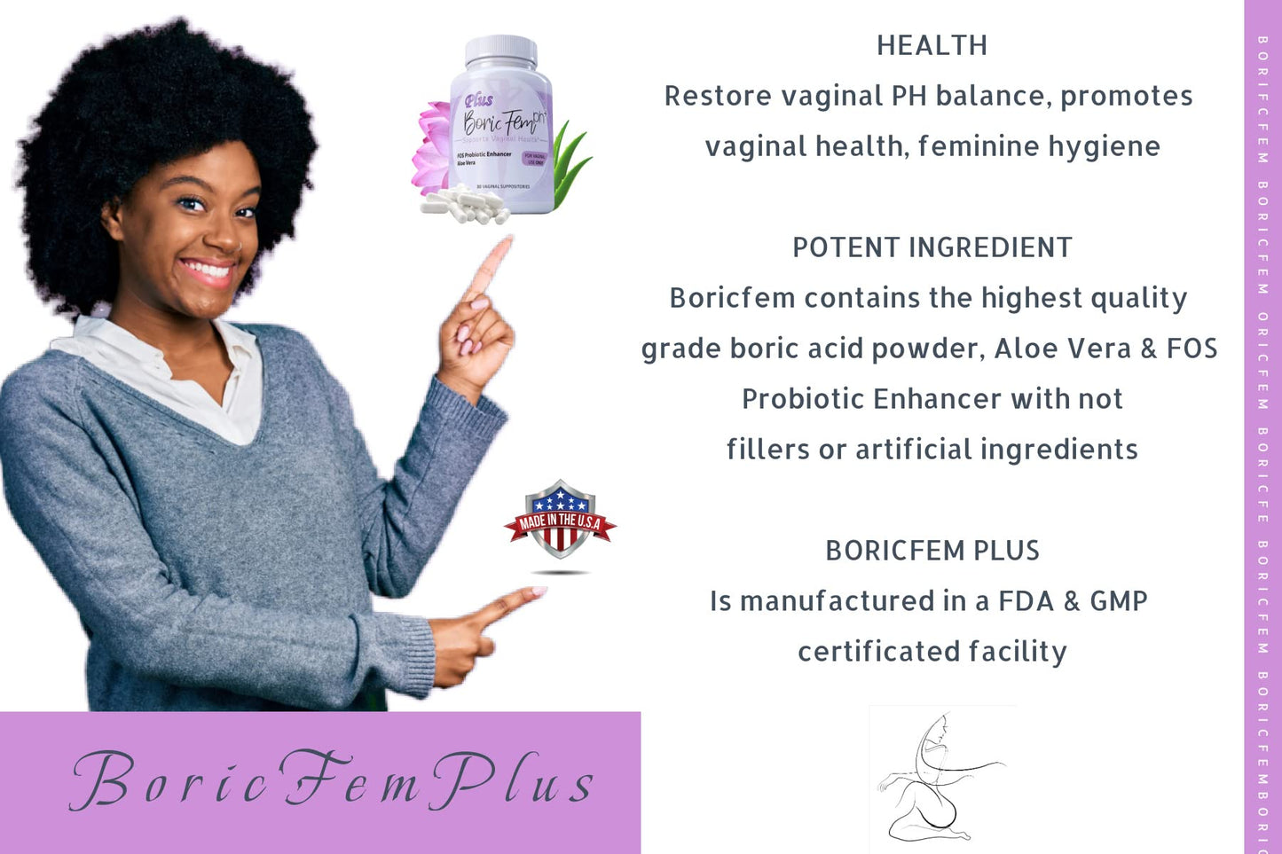 Boric Acid Vaginal Suppositories Plus Aloe Vera & FOS Probiotic Enhancer 800mg/, 30 Count All Natural N' MoreBuy Supplements Australia