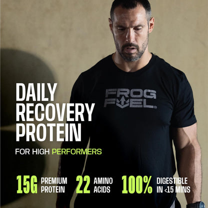 Frog Fuel Power Regular Complete Liquid Protein Shot, 15g, Nano Hydrolyzed & Grass Fed Collagen, Post Workout, Gluten Free, Fat & Sugar Free