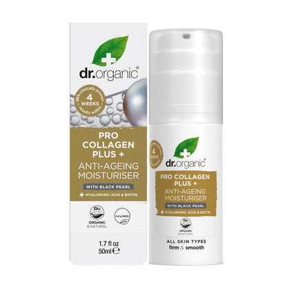 Dr. Organic Pro Collagen Plus + Anti-Ageing Moisturiser with Black Pearl | Firm & Smooth Skin, Reduces Wrinkles, (All Skin Types) Natural, Certified Organic, Paraben & SLS-Free, 50 mL / 1.7 fl oz Dr. Organic buy supplements Au