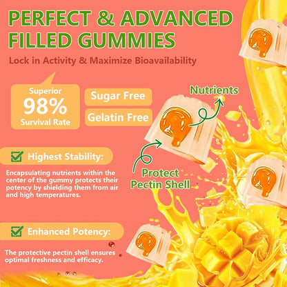 Crasye Probiotic Kombucha Gummies Sugar Free Prebiotic Postbiotic Probiotics Gummy for Women and Men Bloating Gut Health Immune and Digestive Support - 60 Gummies - 30 Servings CrasyeBuy Supplements Australia