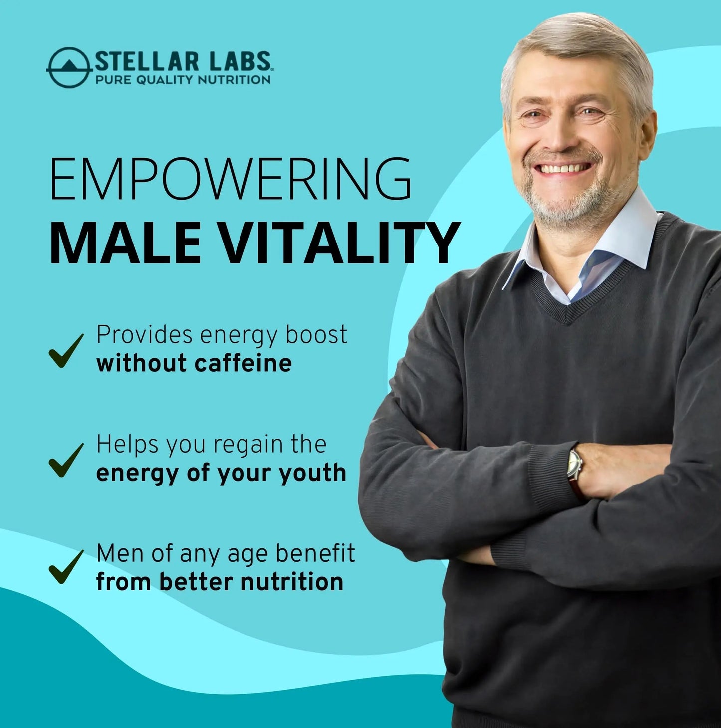 Stellar Labs Men's Low FODMAP Vegan Daily Multivitamin, No Iron | Easy On Sensitive Stomachs, Easy to Swallow Vitamins | Stellar LabsBuy Supplements Australia