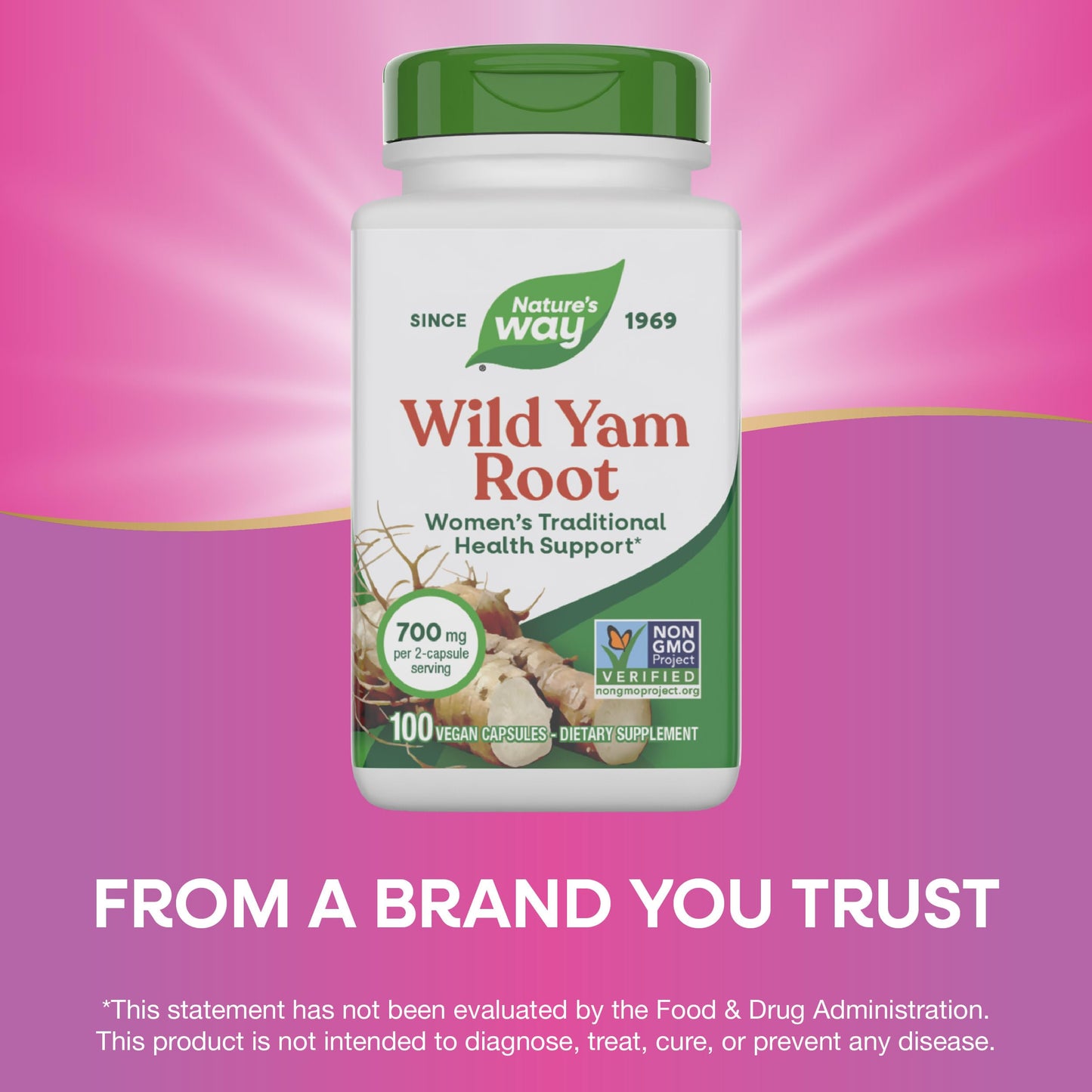 Nature's Way Wild Yam Root Capsules, Women's Traditional Health Support*, 700 mg per 2-Capsule Serving, Non-GMO Project Verified, 100 Vegan Capsules (Packaging May Vary) Nature's WayBuy Supplements Australia