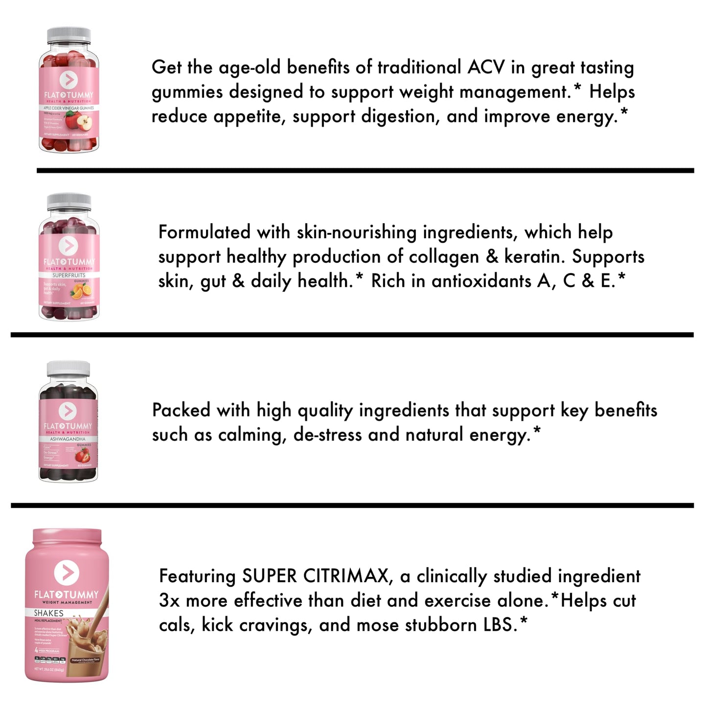Flat Tummy Gummies Bundle with Apple Cider Vinegar Gummies, Superfruits Gummies Flat Tummy TeaBuy Supplements Australia