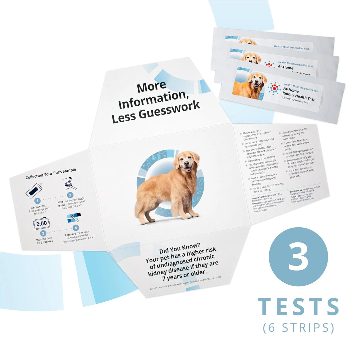Petivity At-Home Kidney Health Test Kit for Dogs — Quick Saliva Urea Test (2-Minute Home Check), Powered by Purina — Help Detect Early Kidney Changes - (Pack of 3) petivityBuy Supplements Australia