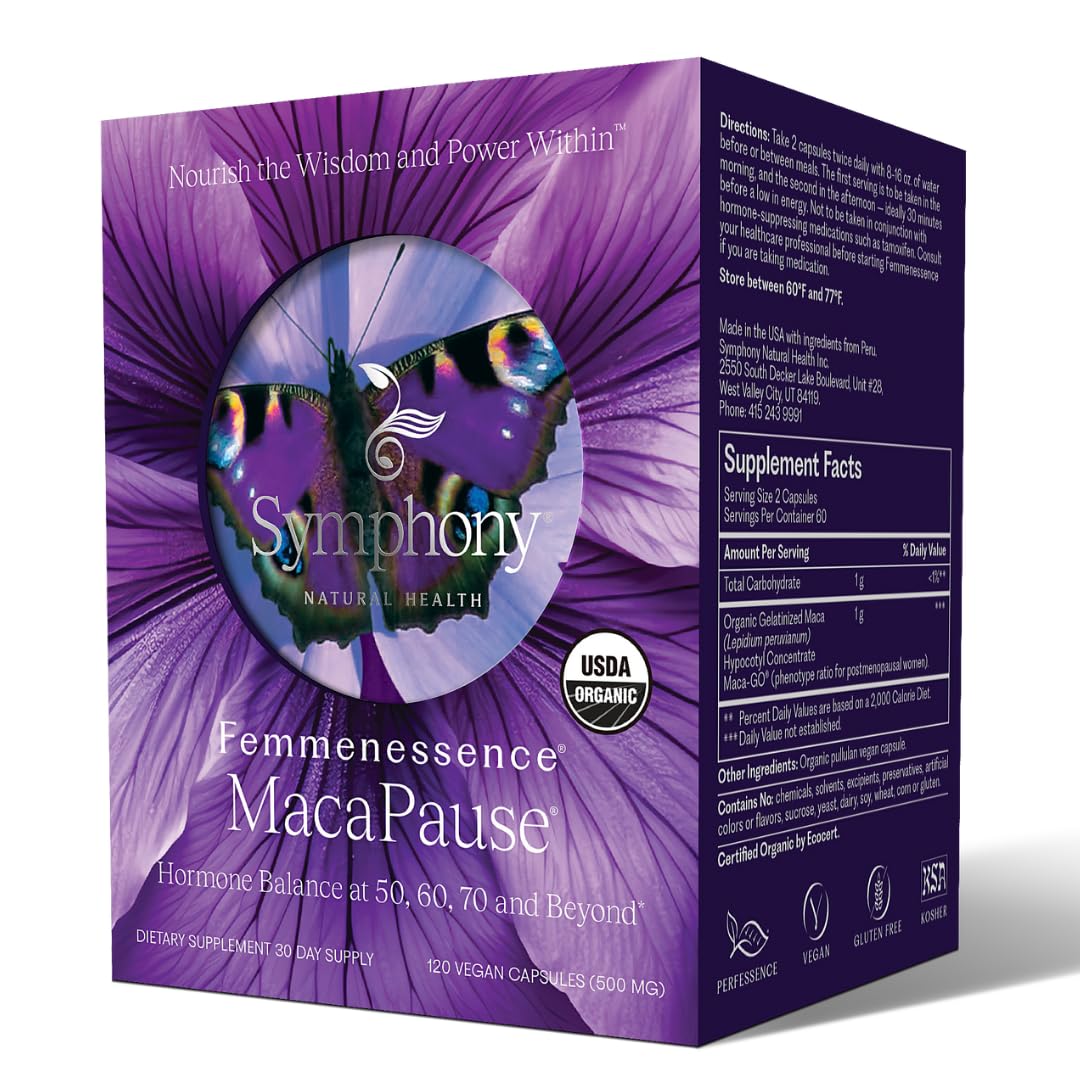 Femmenessence® MacaPause® – Clinically Proven Postmenopausal Organic Vegan Supplement for Natural Hormone Balance, Menopause Symptom Relief, Bone & Heart Health (120 Capsules, 30 Day Supply) Natural Health InternationalBuy Supplements Australia