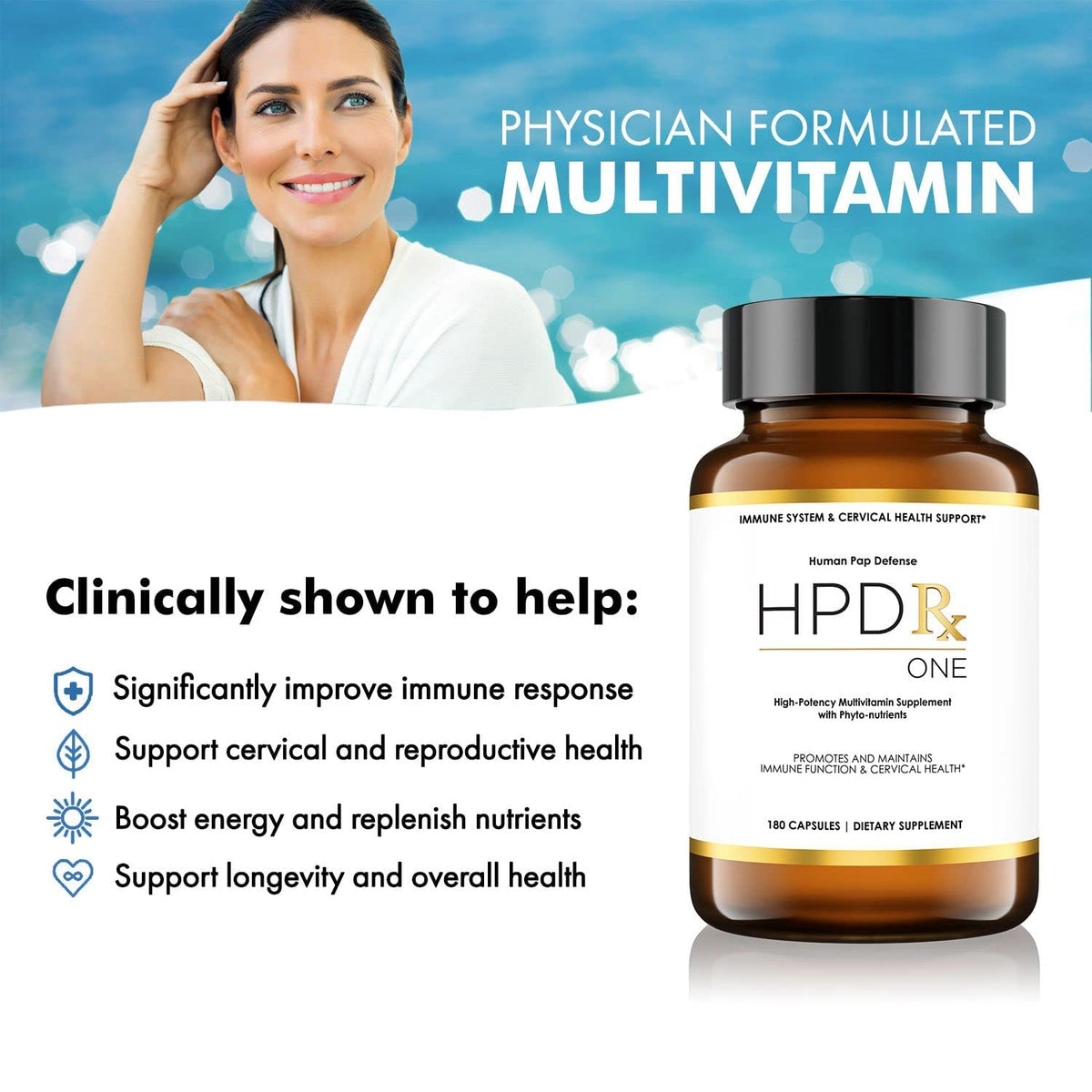 HPD Rx ONE Immunity Boost Multivitamin | HPV Supplements for Women and Men, 2 Pack HPD RxBuy Supplements Australia